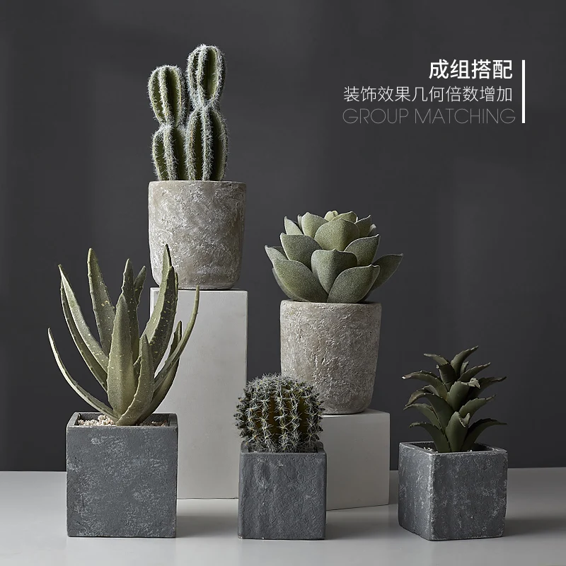 Nordic style creative home simulation decorations interior living room office false plant potted ornaments