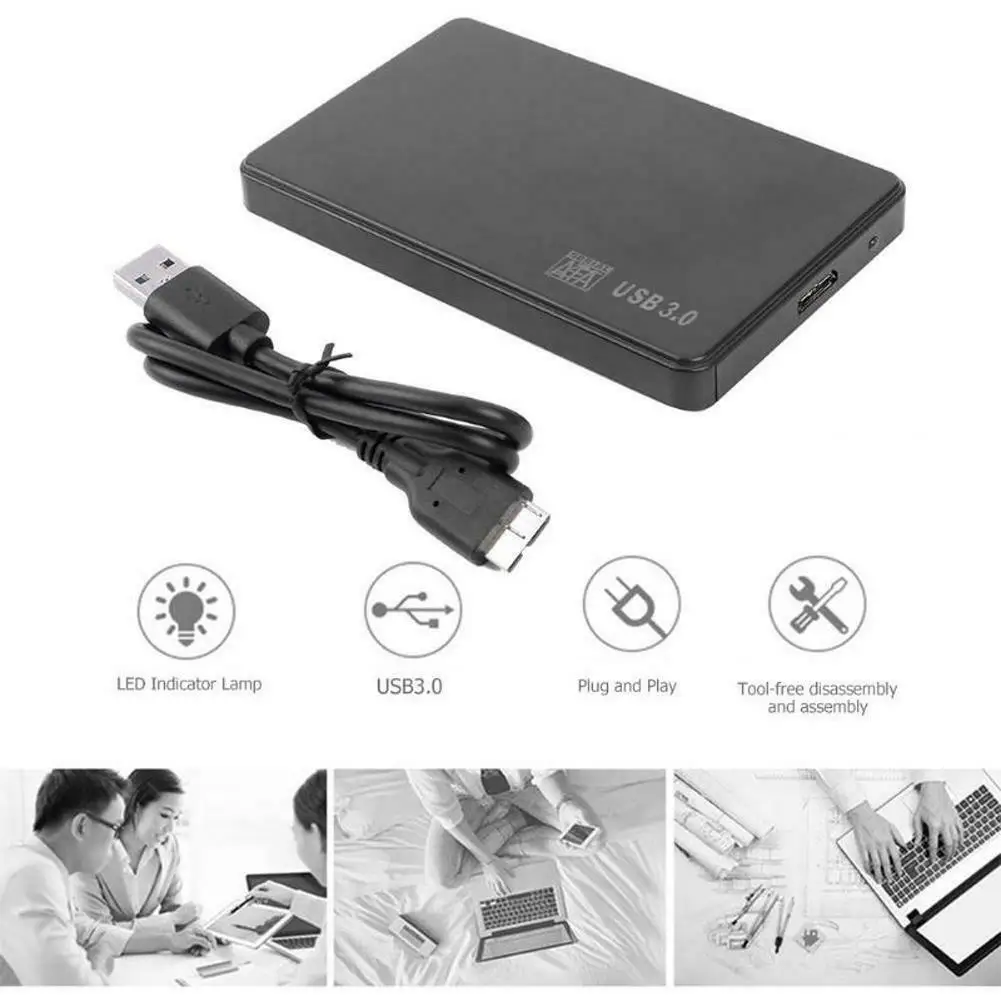 Caso del disco rigido esterno USB 3.0/2.0 5Gbps da 2.5 pollici hdd SATA caso Chiusura HDD hard Disk Esterno caso Box per PC del computer portatile