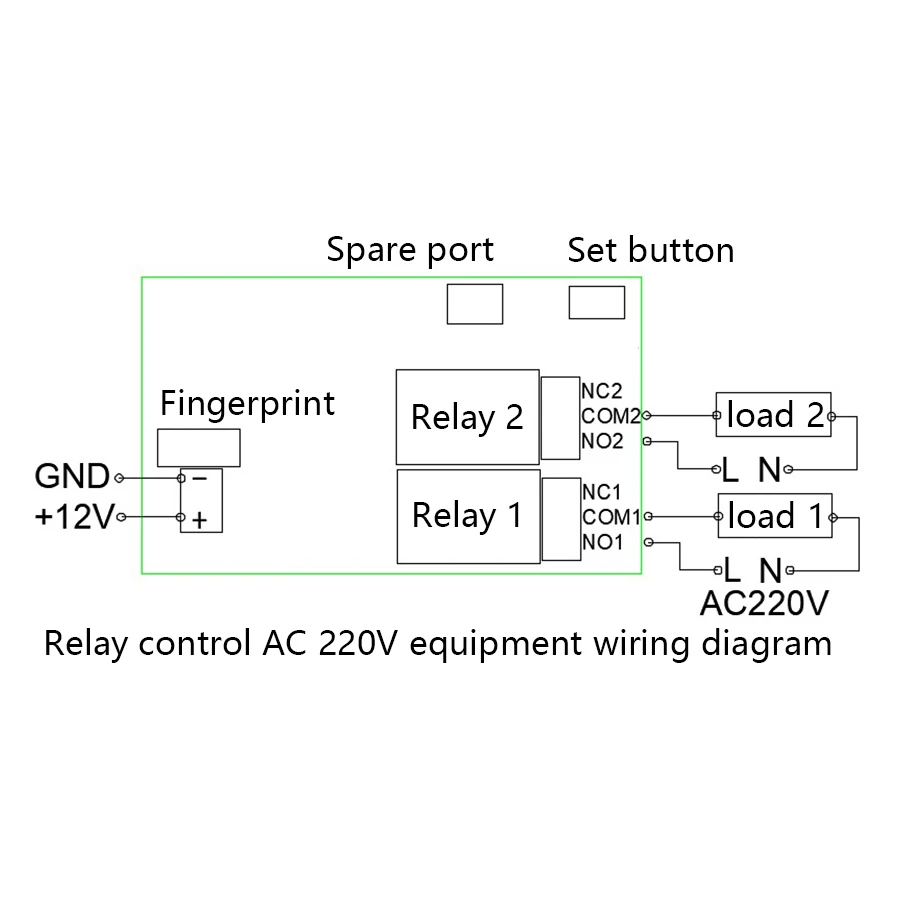 Taidacent 2 CH Car Door Switch Relay Board Biometric Fingerprint Reader Access Control 12vdc Control Relay Car Ignition Switch