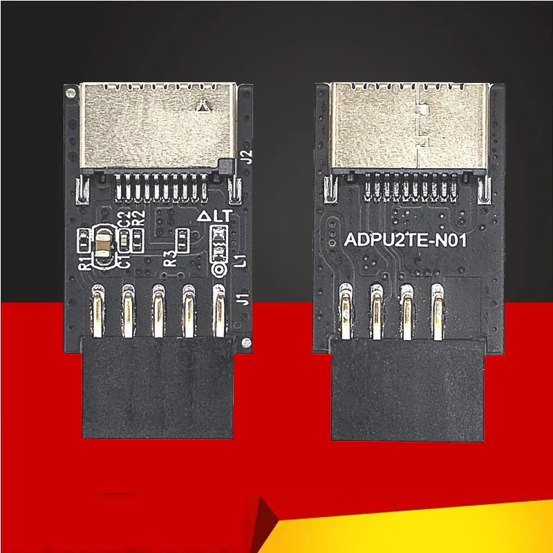 USB2.0 Internal Header to USB 3.1/3.2 Type C Front Type E Adapter TYPE-E 20pin to 9pin Converter for Motherboard Connector Riser