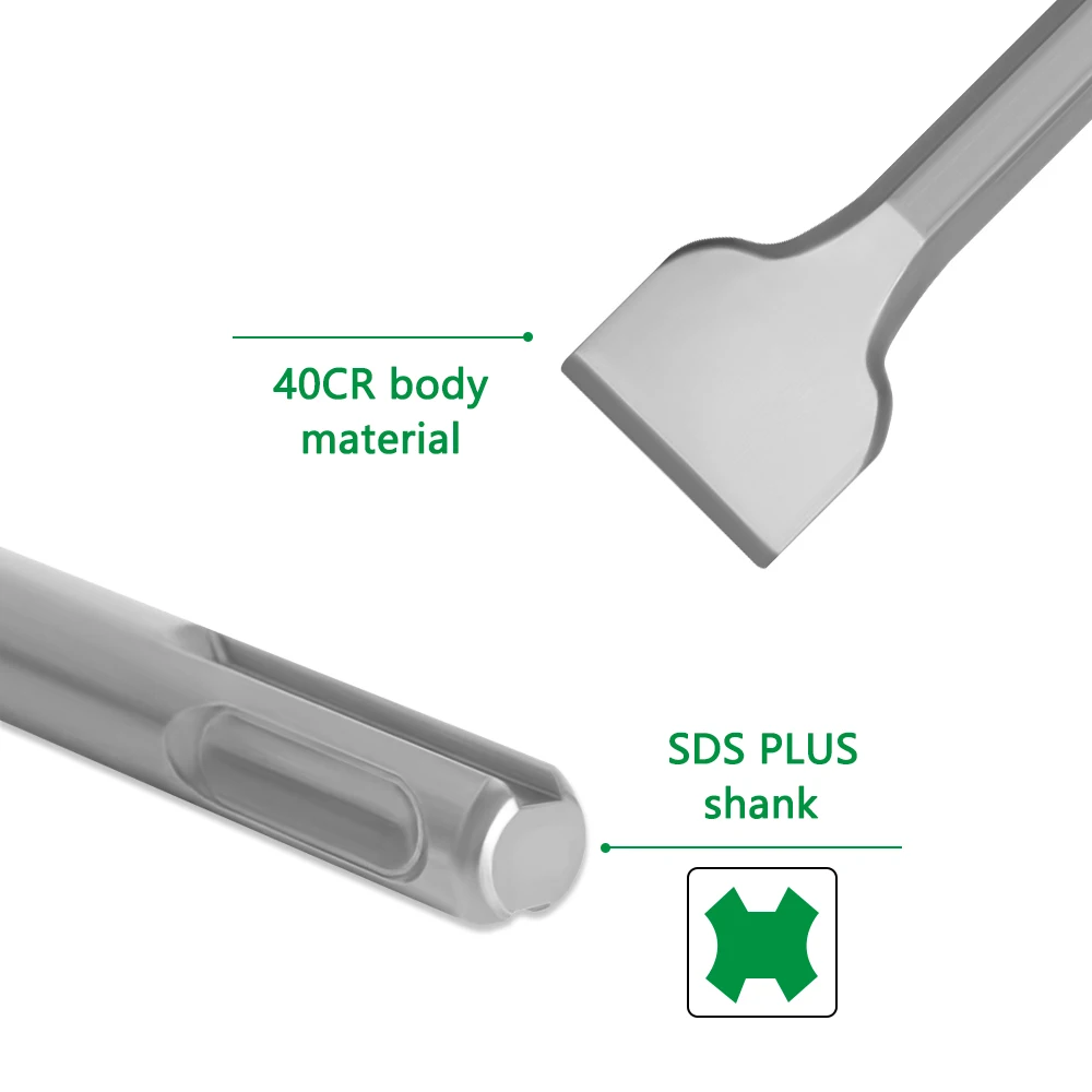 Imagem -03 - Sds Mais Cinzéis Conjunto Ponto Sulco Gouge Cinzel Plana Martelo Elétrico Broca Quebrar Concreto Tijolo Perfuração da Parede Peças 250 mm