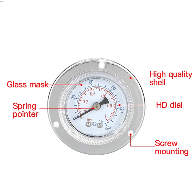 Y-40ZT pressure gauge with side barometer 1 minute 2 minutes 0-1Mpa 50 40MM surface pneumatic component