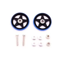 RFDTYGR  4 Sets 19mm Aluminum Rollers  w/Plastic Rings Self-made Parts For Tamiya MINI 4WD 19mm 5-Spoke Type Guide -Wheel