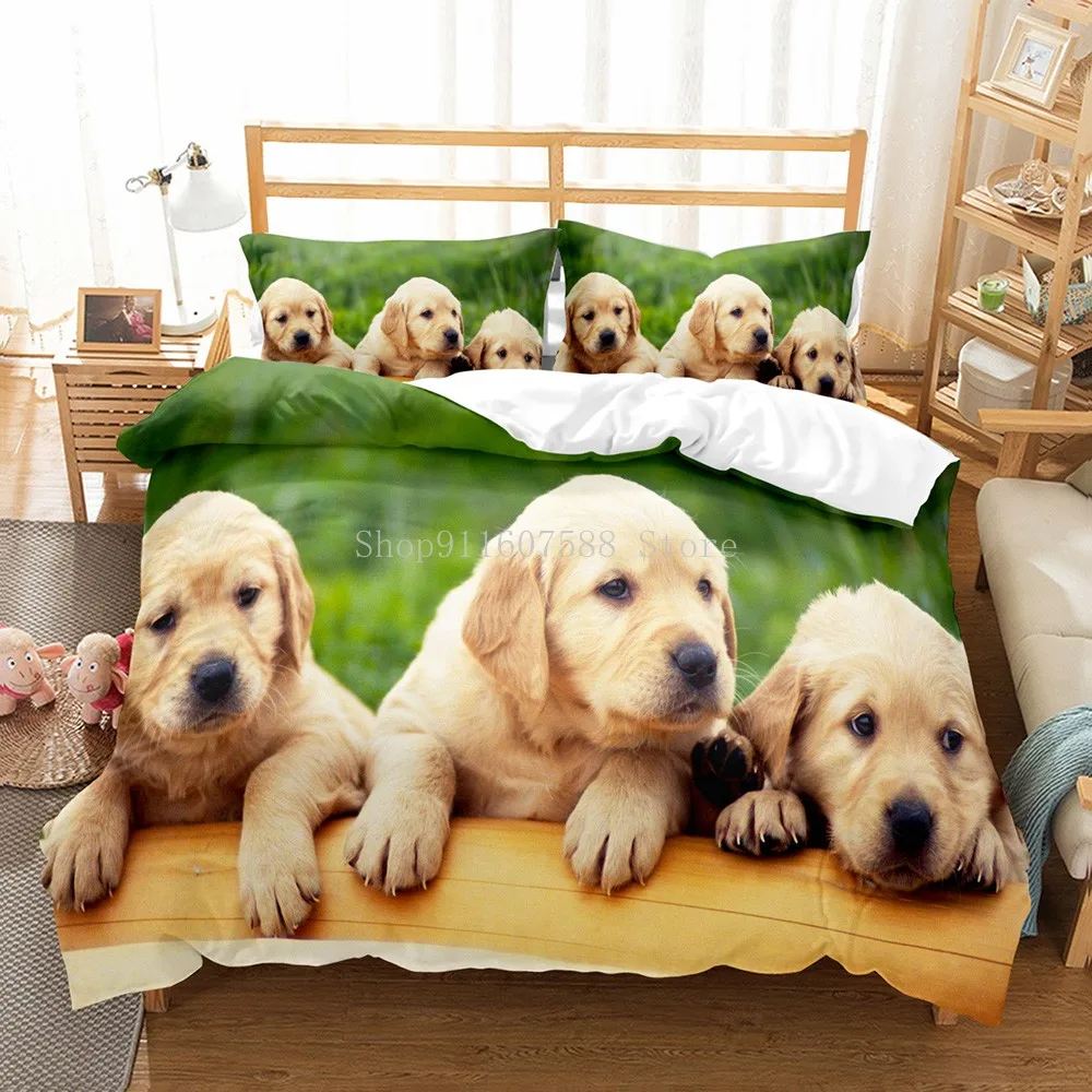 Lovely Dogs Animal 3D Bedding Sets Cute Husky Duvet Quilt Cover Set Kids Comforter Bed Linen Pillowcase Pets Dog