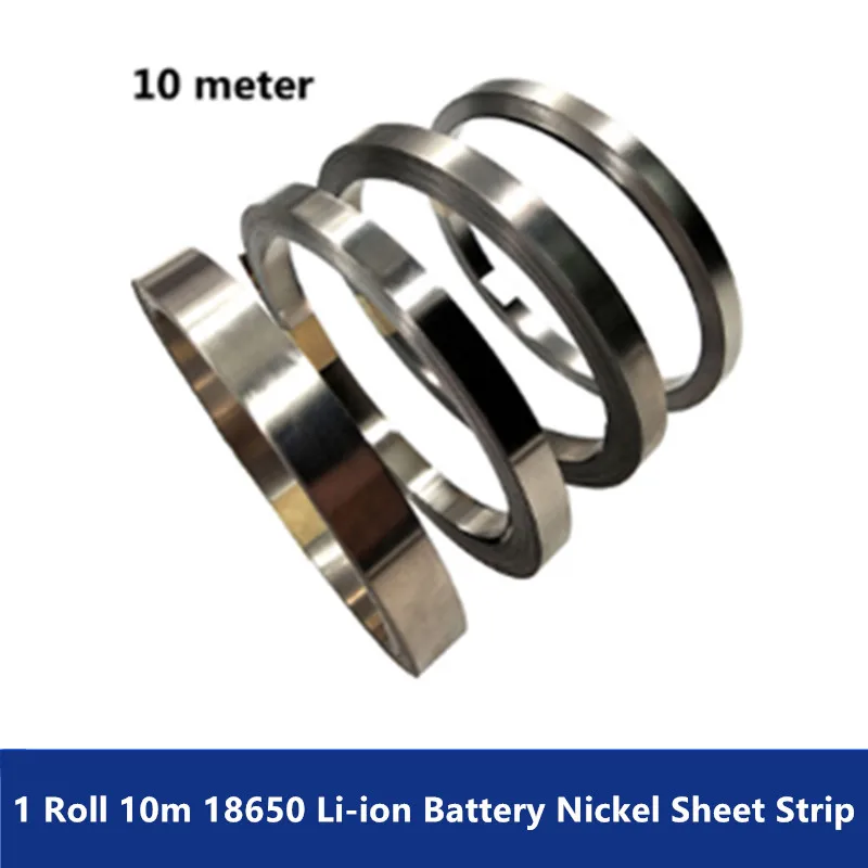 1 Roll 10m 18650 Li-ion Battery Nickel Sheet Plate Nickel Plated Steel Belt Strip Connector spot welding machine Battery welders