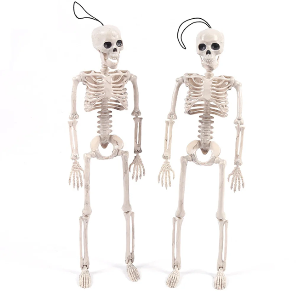 Halloween Skull Bones Poseable Full Life Size Human Jointed Skeleton Halloween Decoration Party Prop 40X10cm