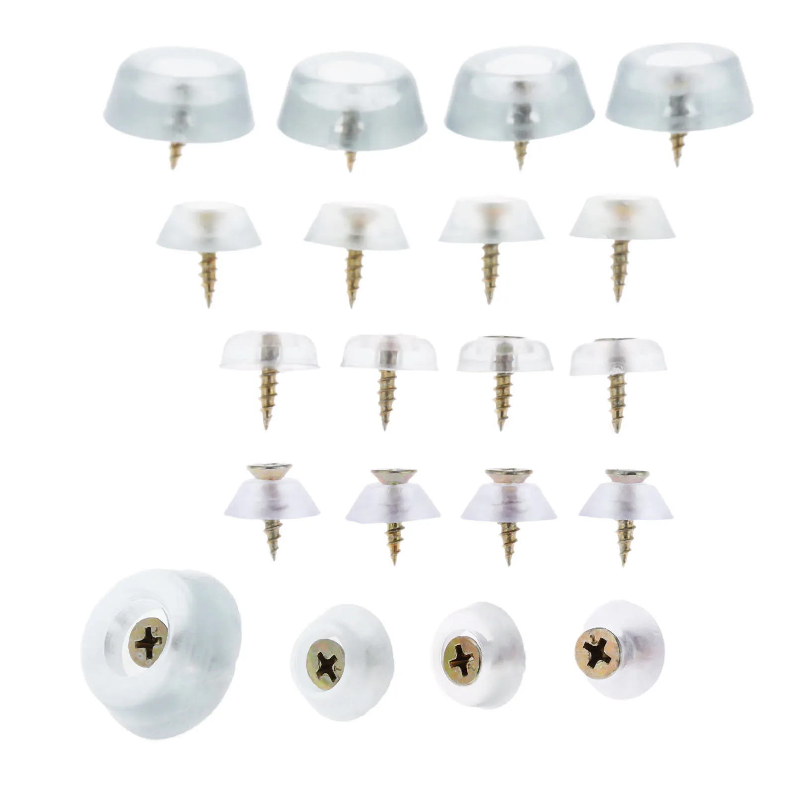 10pcs Furniture Legs Protected Pad Rubber Transparent Non-slip Chair Caps Feet Sofa Foot Covers Floor with Screws 15/16/19/26mm