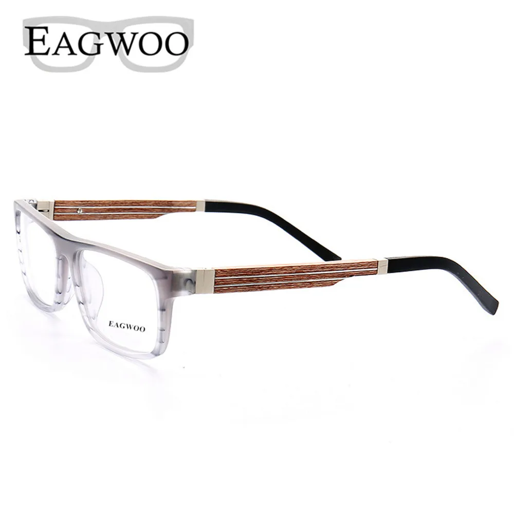 Ebony Wooden Eyeglasses Wood Prescription Optical Frame Man Full Rim Spectacel Fashion Myopia Glasses With Spring Temple