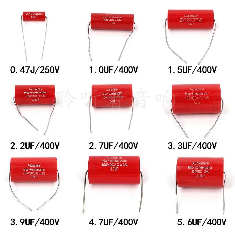 MKP Audiophiler Capacitor de áudio axial de filme de metal 100uf 47uf 82uf 150uf 50uf 60uf 68uf 75uf 200uf