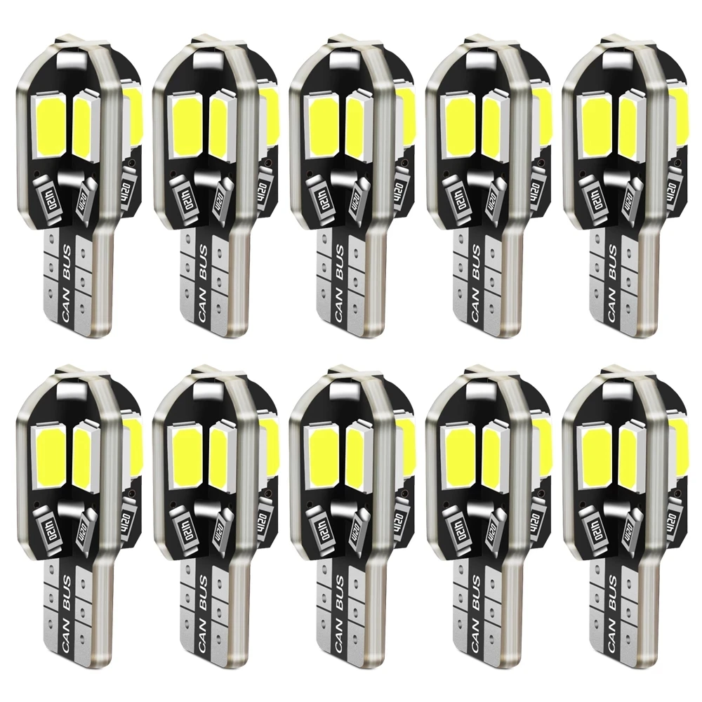 10X T10 Led Car Interior Bulb Canbus for VW Golf Polo Passat Scirocco Tiguan for Skoda Octavia Seat Warm White 4300K Red Yellow