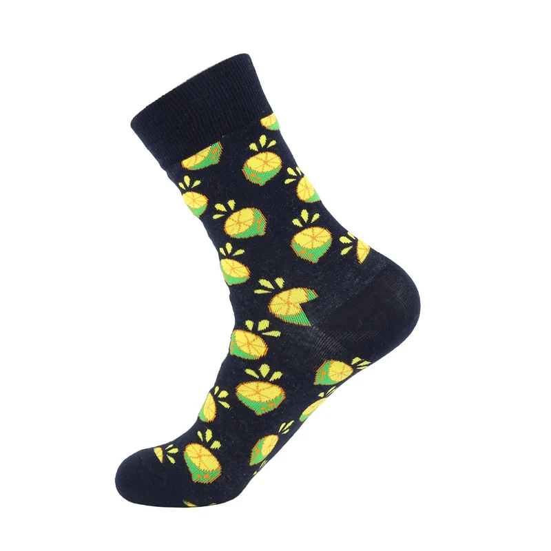 Women Socks Funny Cute Cartoon Fruits Banana Avocado Lemon Egg Cookie Donuts Food Happy Japanese Harajuku skateboard Socks