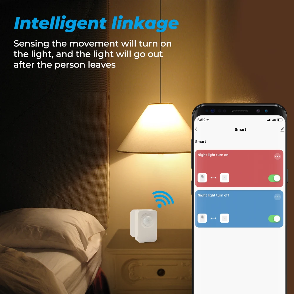 SMATRUL Tuya WiFi PIR Motion Sensor Menschlichen Körper Bewegung Infrarot Detektor EU Wireless Smart Leben APP Home Security Alarm System