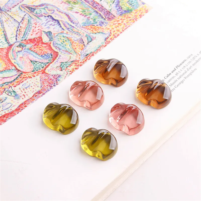 

50pcs/lot color print transparent water ripple geometric irregularity shape resin flatback beads diy jewelry earring accessory