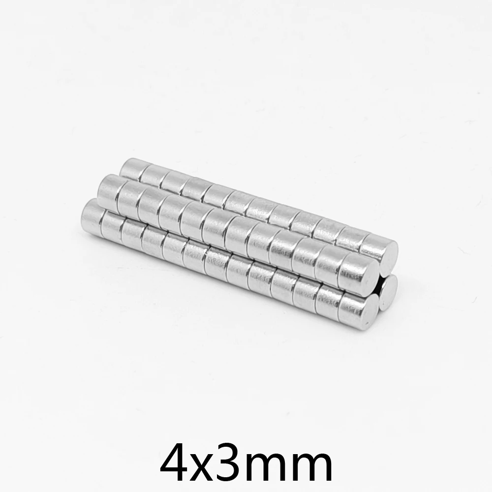 100~1500pcs 4x3 mm Small Round Powerful Magnets 4mmx3mm Sheet Neodymium Magnet Disc 4x3mm Permanent NdFeB Strong Magnet 4*3 mm