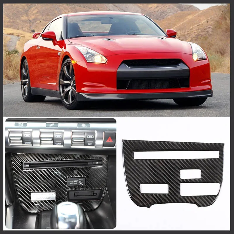 

For Nissan GTR R35 2008-2016 car styling real carbon fiber central control CD panel frame sticker car interior accessories