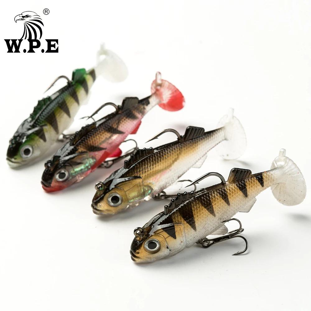 

W.P.E Brand 1 Pcs 9/10/12cm 22-42g Soft Lure Swimbaits Lead Head Fishing Lure Treble Hook Artificial Bait Fishing Tackle