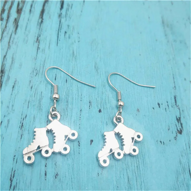 Ice Skating Shoe Creative Charm Earrings,Vintage Fashion Jewelry Women Christmas Birthday Gifts Accessories Pendants Zinc Alloy