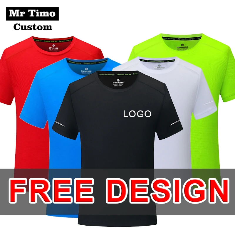 Custom Men's Sports T-Shirt Casual Running Your Own Design Logo Short Sleeve Top DIY Printed Pattern