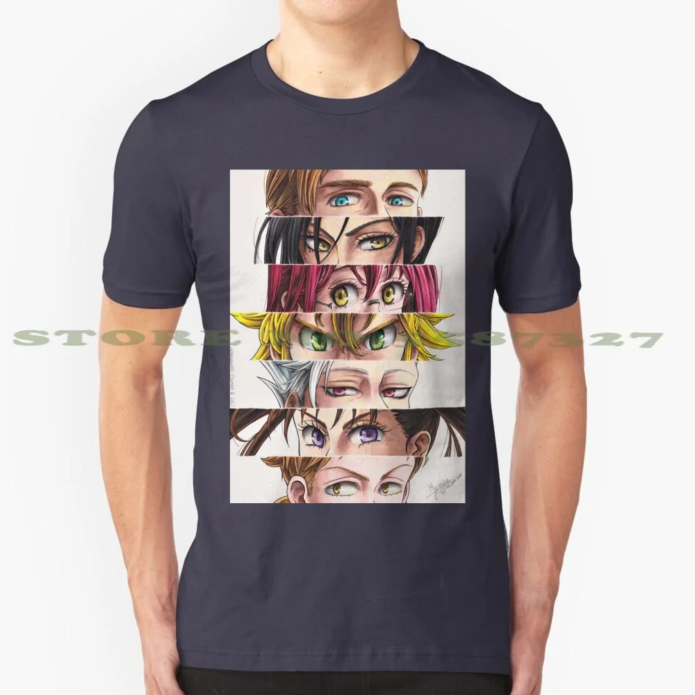 Nnt : Sins' Eyes Graphic Custom Funny Hot Sale Tshirt Nanatsu No Taizai Nnt Escanor Merlin Gowther Meliodas Ban Diane King