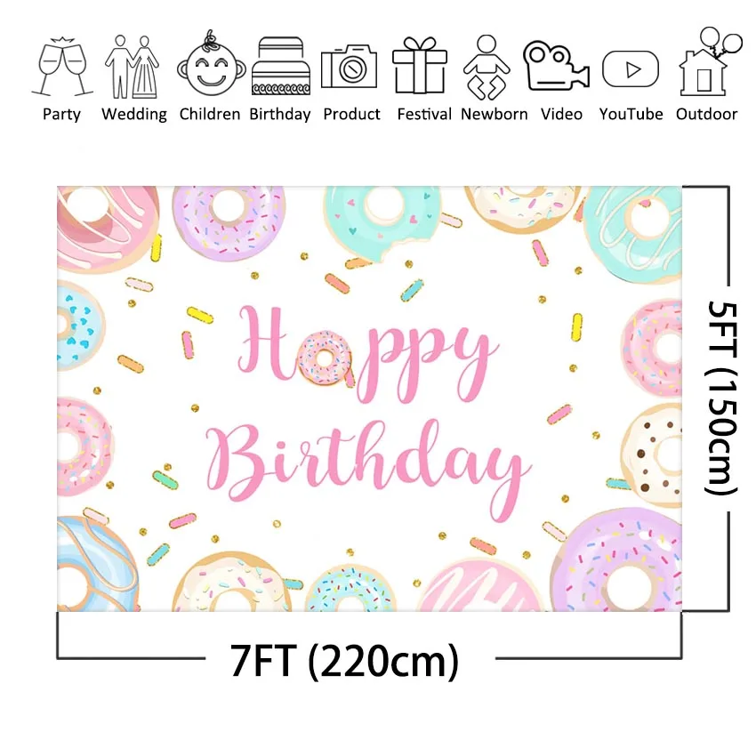 Mocsicka matut-Toile de fond d'anniversaire pour filles, décorations de fête, fond de photographie, joyeux anniversaire, doux