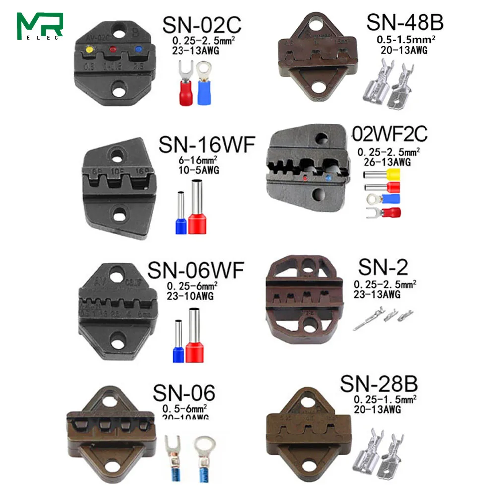 SN Series 8 kinds of collets European bare terminal  28B/48B/02C /06 / 16WF/06WF 2.8 4.8 6.30 Tool parts modules one set jaws