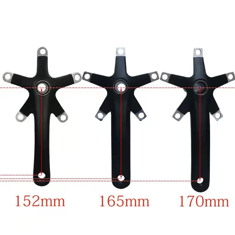 130BCD Rennrad-Kurbelgarnitur Fahrradkurbelsatz 152mm 165mm 170mm Einzelgang-Kurbelarme Tretlager 44T Kettenblatt für Rennräder – Detail 7