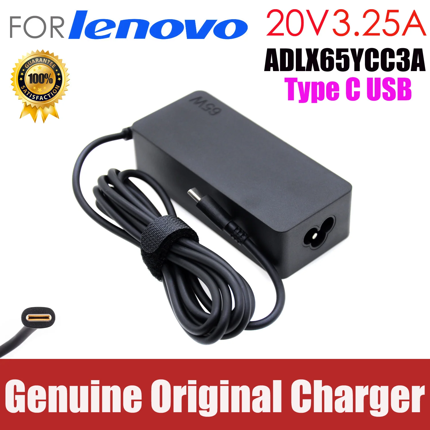 Original 65W TypeC AC Adapter Laptop Charger for Lenovo ThinkPad S3 T470 T480 T480S T490S T570 P51S P52s R480 R490 R590 T580