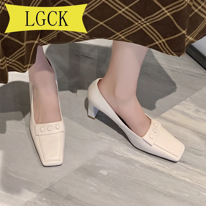 

Plus Size 34-40 Classic Fashion Brand High Heel Women Shoes Summer Shoes Elegant Ladies Ballet Square Toe Shallow High Heel