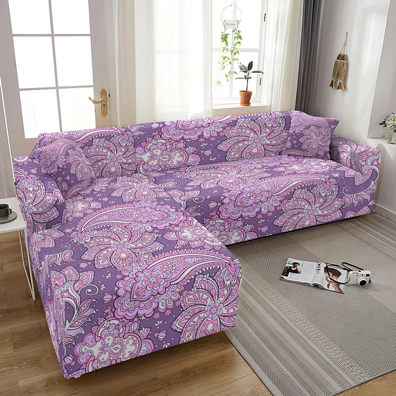 Mandala Bohemia Elastic Stretch Combination Sofa Covers For Living Room L Shape Couch Cover Washable Dust-proof Slipcover