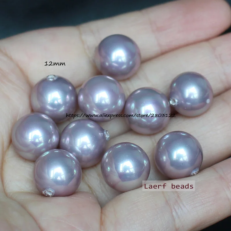 Half Drilled Shell Pearl Round beads 8-20mm 4pcs ,For DIYJewelry making! Mixed wholesale for all items !