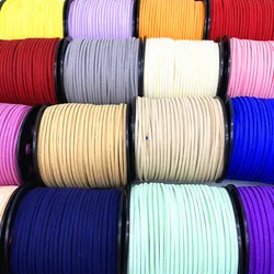 5yards 3mm Flat Faux Suede Braided Cord Korean Velvet Leather Handmade Thread String Rope For DIY Jewelry Making Supplies #LXG