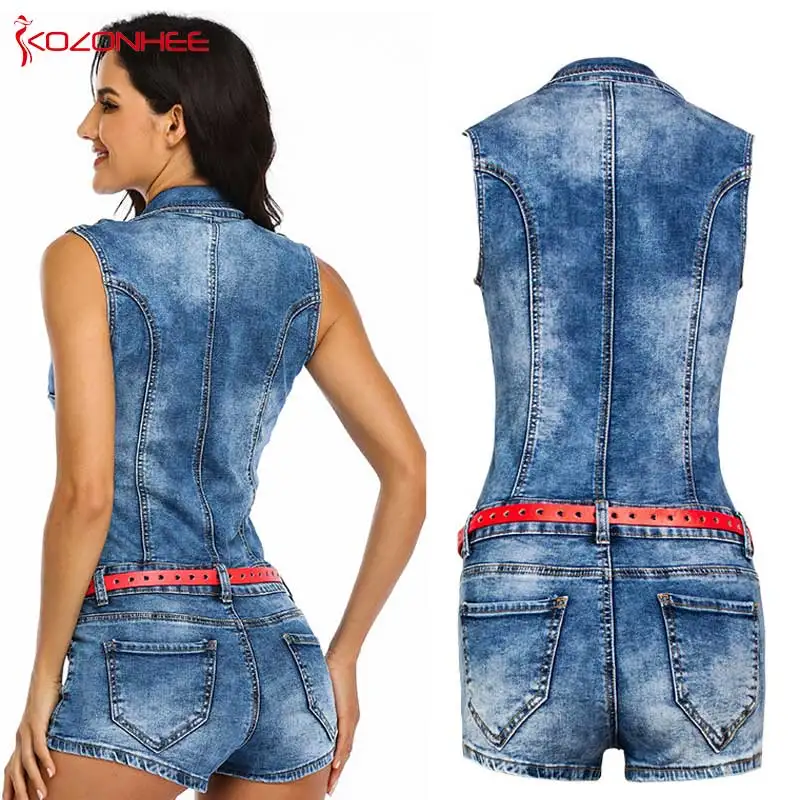 Imagem -03 - Macacão Jeans Feminino sem Mangas Nova Moda Verão Sexy Skinny Rasgado Lápis Calça Comprida 58