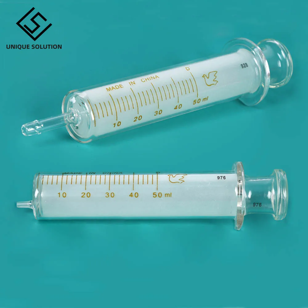 

5X Eco solvent outdooor printer 50ml cleaning reusable glass syringe injector sampler dispensing with ink chemical medicine