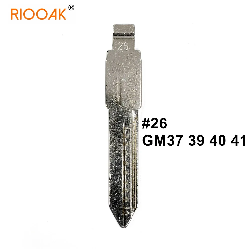 

10pcs 2 IN 1 Lishi GM37 39 40 41 #26 Engraved Line Key Blade Scale Shearing Teeth Cutting Key Blank For Buick GL8 Regal