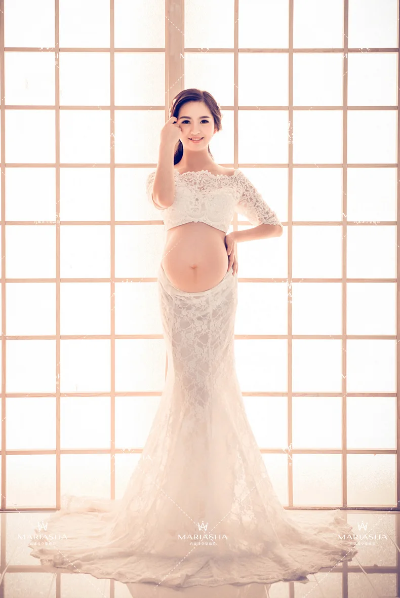 Robe de maternité Maxi en dentelle, accessoires de photographie, à la mode, tenue de maternité, prise de vue fantaisie, Photo, robe enceinte d'été, Plus, 2021