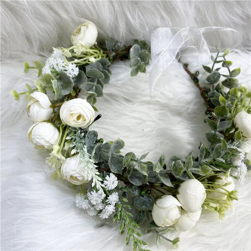 CC Floral Wedding Accessories for Women Bridal Headdress Engagement Hair Ornaments Rose Shape Hairwear High Quality Wreath mq046