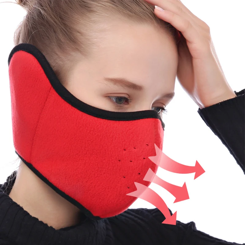 Fashion Winter Half Face Mask Thermal Fleece Ear Mouth Cover Neck Warmer Windproof Cycling Snowboard Ski Hiking Sport Scarf