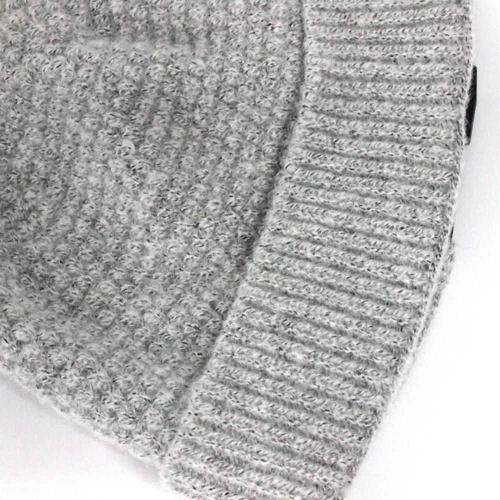 Buckle Knitted Skull Cap Beanies for Women Plain Winter Hats Toque Orange Grey Beige Pink White Black Blue