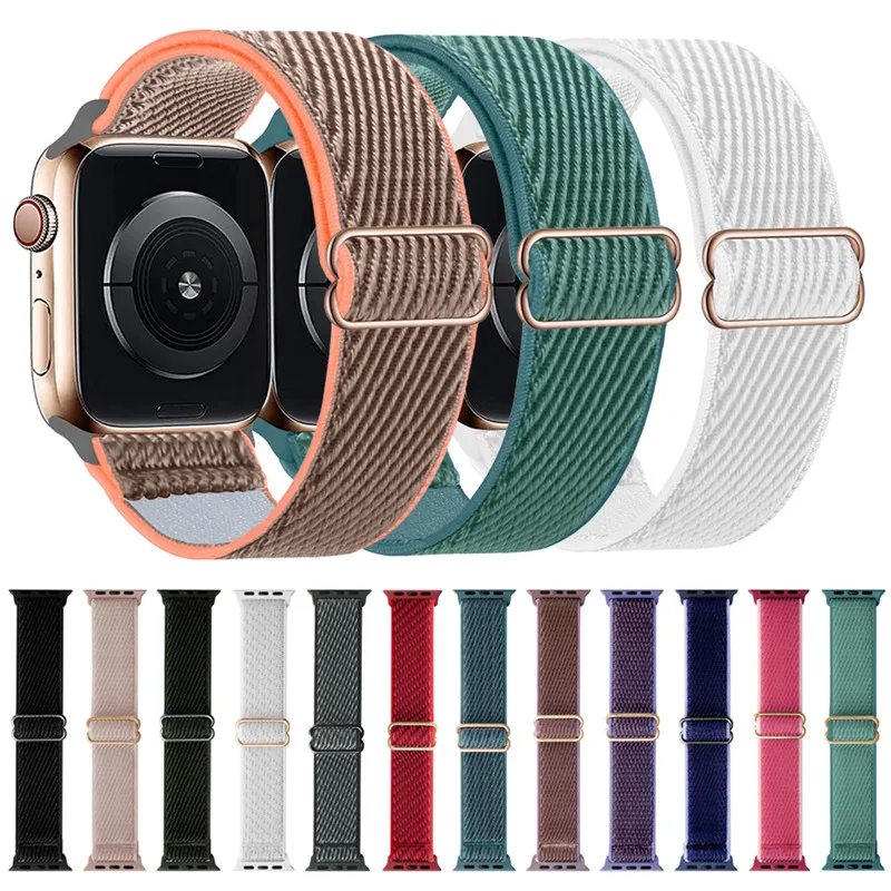 

Ремешок нейлоновый для Iwatch 7 6 SE 5 Band 45 мм 41 мм 38 мм 44 мм, браслет-петля correa Iwo 13 Pro W46 W26 + DT100 X6 X7 X8 T500 W66 W56