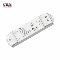 Controlador de atenuación led de voltaje constante, V1-L, 1 canal x 15A, atenuador de empuje Dim para tira de luz led de un solo color 5050 3528 SMD