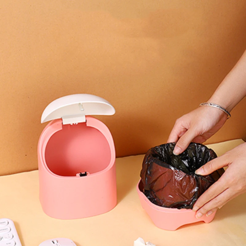 Dinosaur Kawaii Cute Cow Mini Desktop Smart Table Trash Can Bedroom Office Kitchen Monster Car Bin Waste Paper Basket Garbage