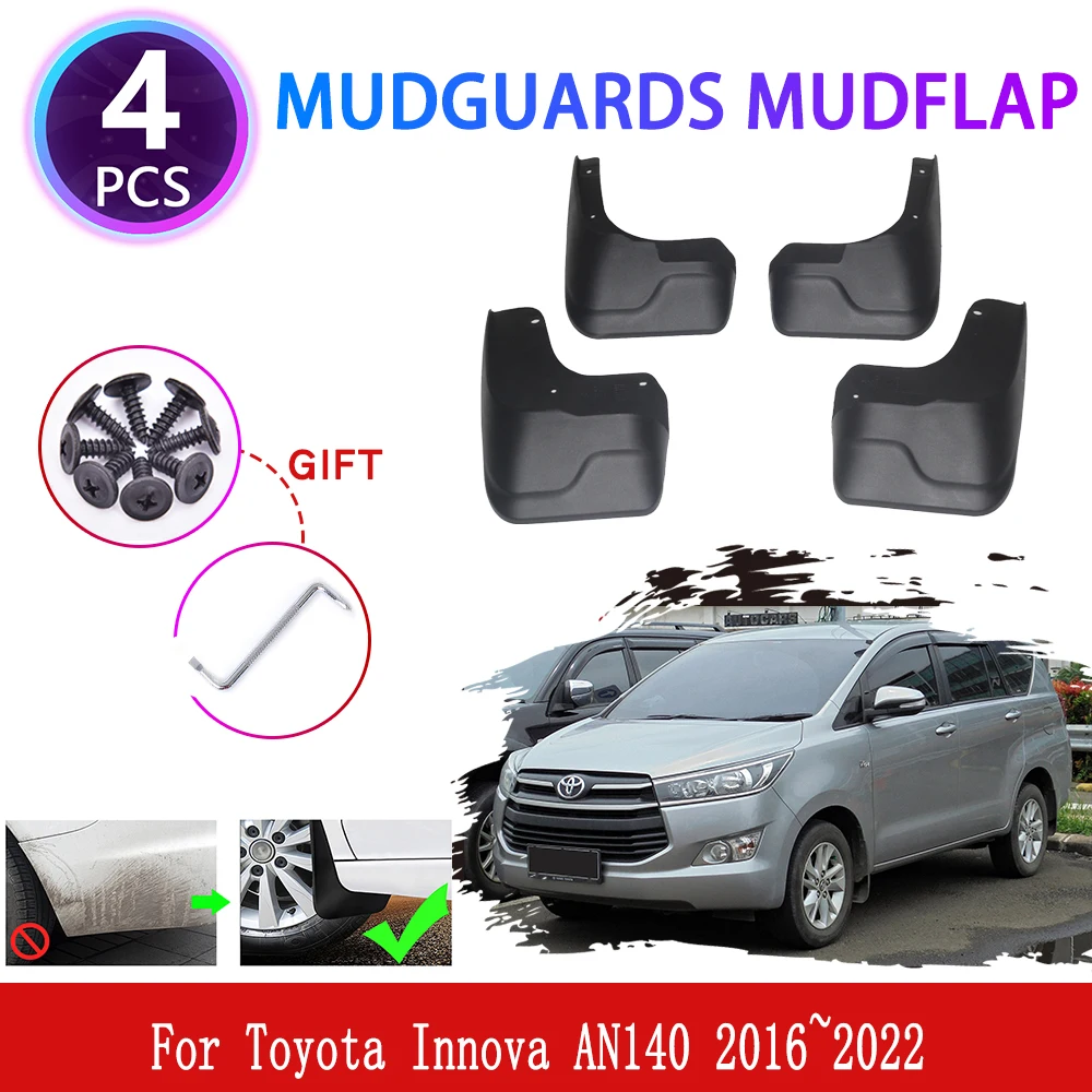 

For Toyota Innova AN140 2016~2022 2017 Mudguards Mudflaps Fender Mud Flap Splash Mud Guards Cover Auto Parts Wheel Accessories