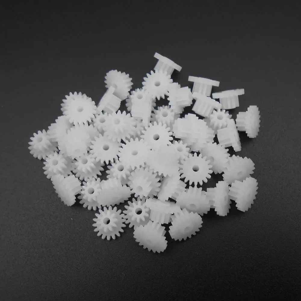 50PCS 0.5 Modulus 0.5M Double Gear Reduction Bilayer Gears 18 Teeth + 10 Teeth Aperture 1.95mm 2A Tight Fitting 18T + 10T *FD929