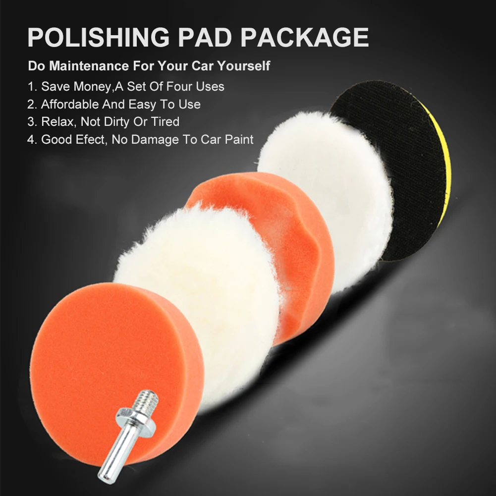 6PCS 3/4 Inch Wool Polishing Disc Waxing Polishing Buffing Car Paint Care Polisher Pads For Car Auto Washing Accessories