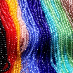 1string 3/4/6/8mm roundlle crystal glass spacer loose beads necklace Bracelet jewelry making beading lovers DIY earring findings