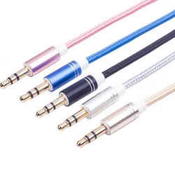 Kabel Audio 1M 3.5mm Jack 3.5mm męski na męski przewód pomocniczy Stereo dla iPhone 6 6S samochód MP3 MP4 głośnik słuchawkowy kabel AUX