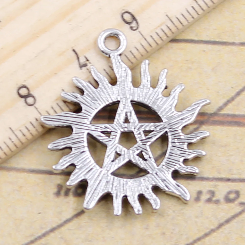 10pcs Charms Sun Star Hexagram 30x26mm Tibetan Silver Color Pendants Antique Jewelry Making DIY Handmade Craft