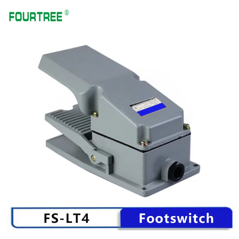 1PCS Footswitch LT3 LT4 Aluminum Shell Foot-on Momentary Control Switch Electric Power Pedal Self-reset Machine Tool Accessories