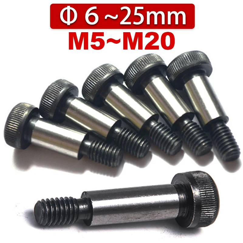 12.9 High Strength Steel Hex Head Bolt Limit Screws Dia=Φ 6,8,10~25,Shoulder Bearing Bolt Shaft M5 M6 M8 M10~M20 Length 8~200mm