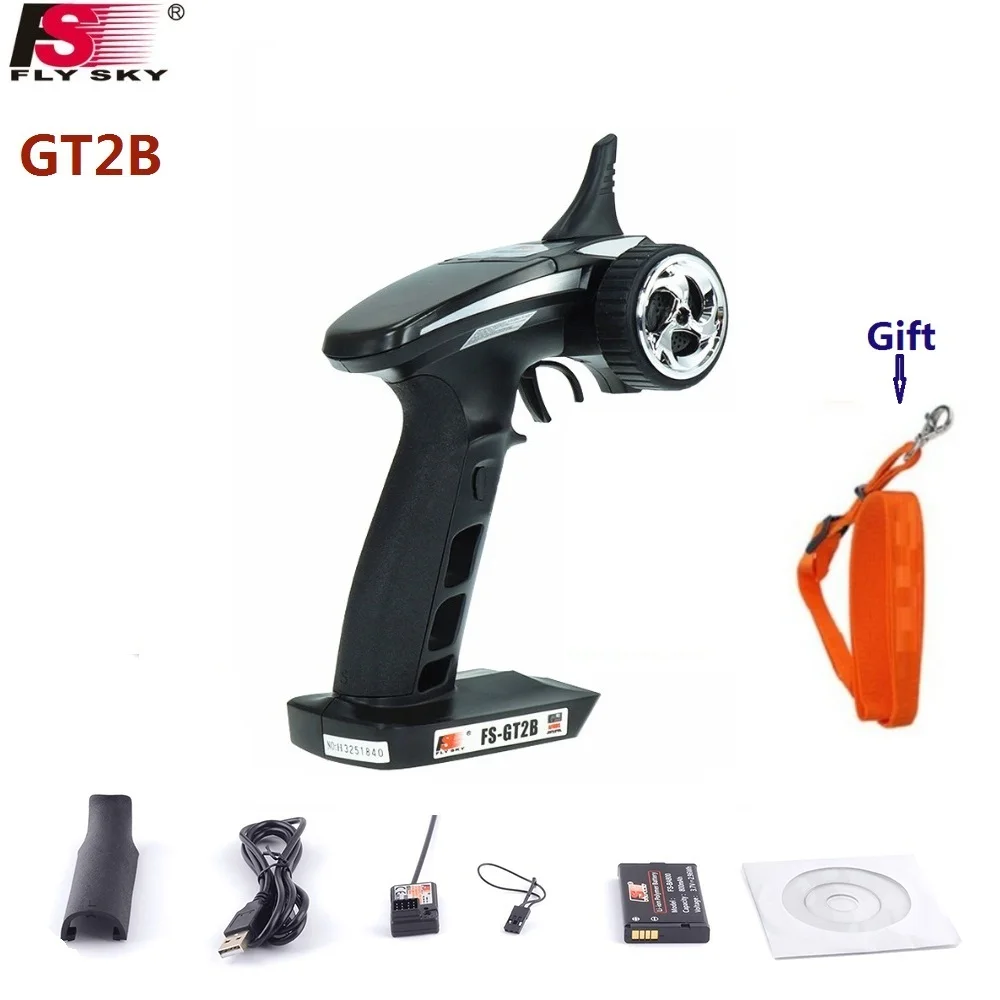 Flysky FS-GT2B FS GT2B 2.4G 3CH Gun RC Controller with FS-GR3C receiver, TX battery, USB cable, handle Hanging belt